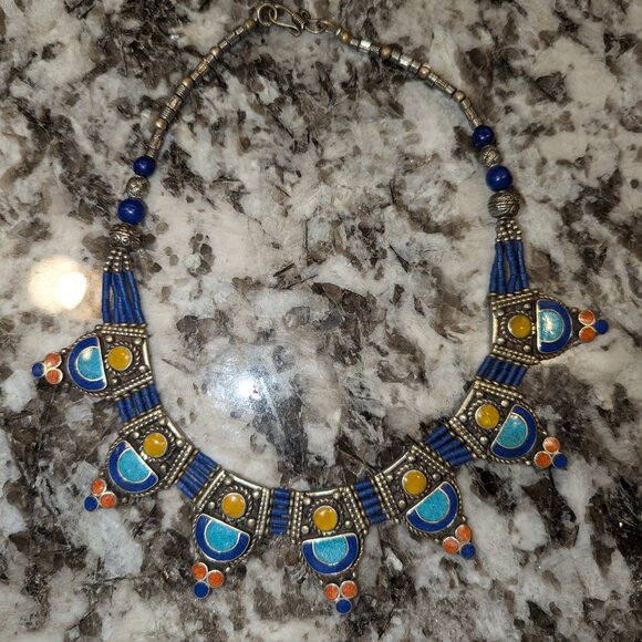 Tibet Natural Stone Tribal Necklace - Picture 1 of 4